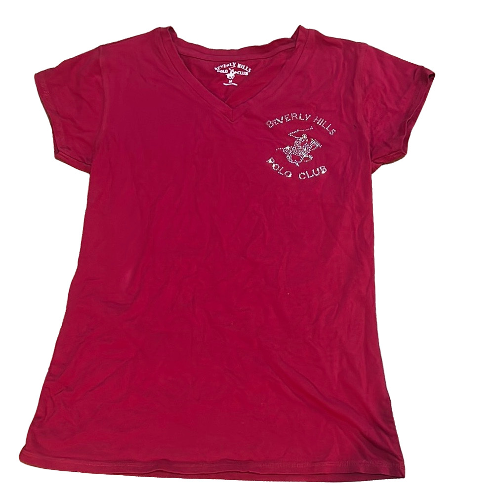Beverly Hills Polo Club Crimson V-Neck Tee in box 5